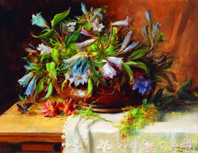 Hans Zatzka, Kwiaty w wazonie - reprodukcja